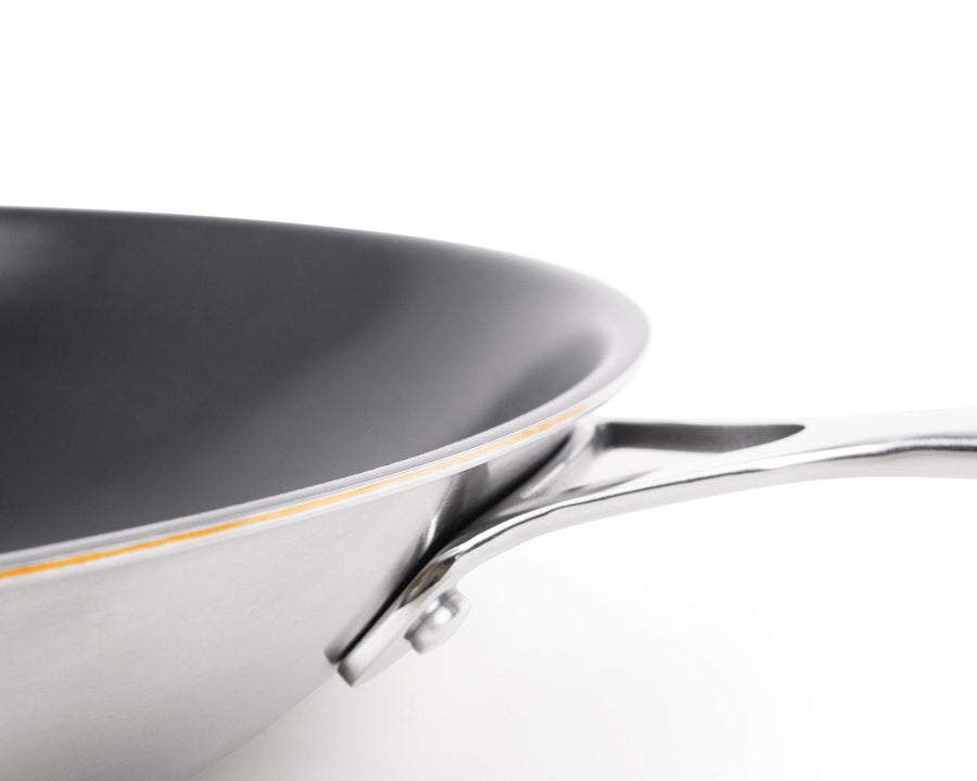 Kupferkern Wok 30 cm, beschichtet, Stielgriff