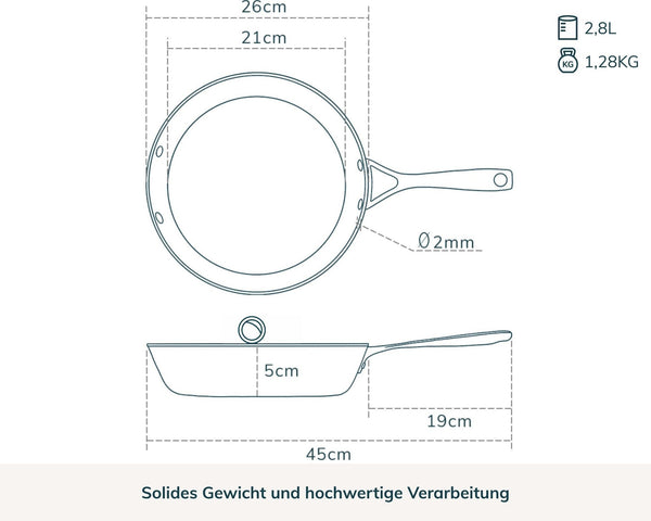 Die beschichtete Kupferkernpfanne, 26 cm