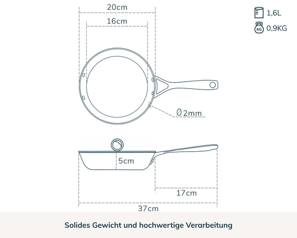 Die beschichtete Kupferkernpfanne, 20 cm
