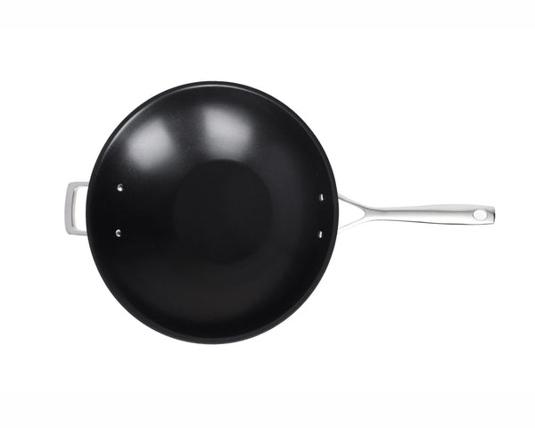 Kupferkern Wok 30 cm, beschichtet, Stielgriff